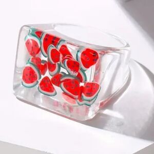 New!  URBAN OUTFITERS watermelon Acrylic Ring • (1035)  NWOT